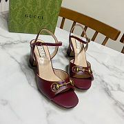 Fortok Gucci Marmont Slingback High Heels 5cm Rouge - 5