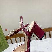 Fortok Gucci Marmont Slingback High Heels 5cm Rouge - 4