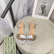 Fortok Gucci Marmont Slingback Sandals 1cm Silver - 1