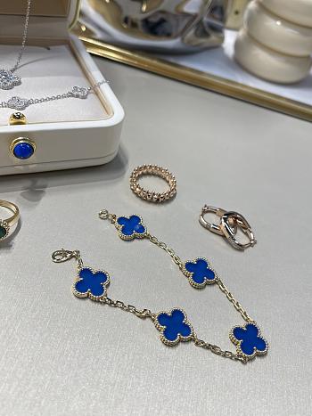 Fortok Van Cleef & Arpels Vintage Alhambra Bracelet Blue 