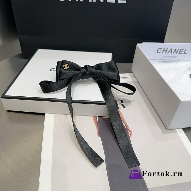 Fortok Chanel Bow Hairclip Black  - 1