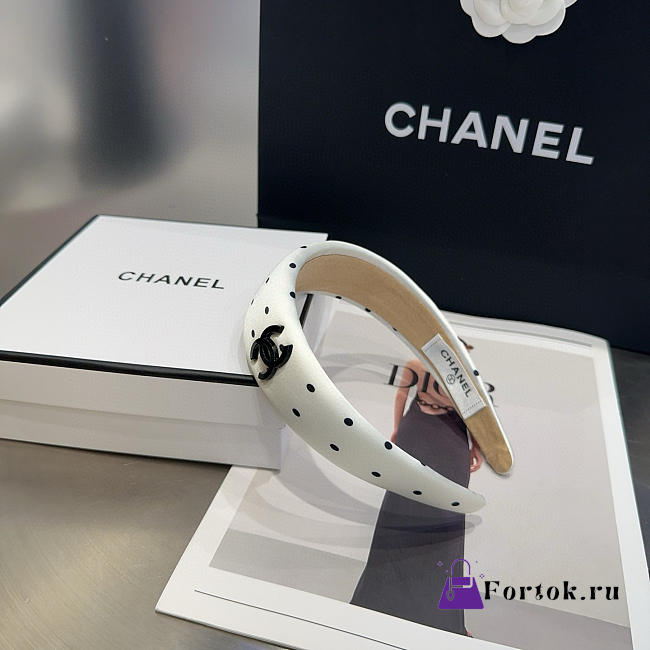 Fortok Chanel Headband CC Logo White - 1