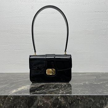 Fortok TEEN CELINE JOSEPHINE bag IN shiny calfskin Black 18.5 X 13 X 5 cm