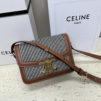 Fortok TRIOMPHE BAG IN TEXTILE AND CALFSKIN Black 22 X 16.5 X 7 cm 