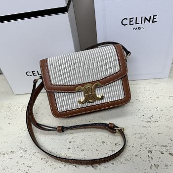 Fortok TRIOMPHE BAG IN TEXTILE AND CALFSKIN White 22 X 16.5 X 7 cm
