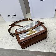 Fortok TRIOMPHE BAG IN TEXTILE AND CALFSKIN White 22 X 16.5 X 7 cm - 6