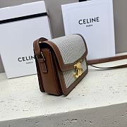 Fortok TRIOMPHE BAG IN TEXTILE AND CALFSKIN White 22 X 16.5 X 7 cm - 5