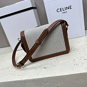 Fortok TRIOMPHE BAG IN TEXTILE AND CALFSKIN White 22 X 16.5 X 7 cm - 4