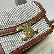 Fortok TRIOMPHE BAG IN TEXTILE AND CALFSKIN White 22 X 16.5 X 7 cm - 2
