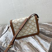 Fortok TEEN TRIOMPHE BAG IN Triomphe Canvas and Calfskin White 18.5 X 14 X 6 cm - 2