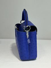 Fortok Louis Vuitton Capucines Ostrich Leather Blue 21x14x9cm - 6
