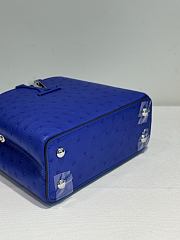 Fortok Louis Vuitton Capucines Ostrich Leather Blue 21x14x9cm - 4