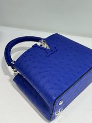 Fortok Louis Vuitton Capucines Ostrich Leather Blue 21x14x9cm - 2