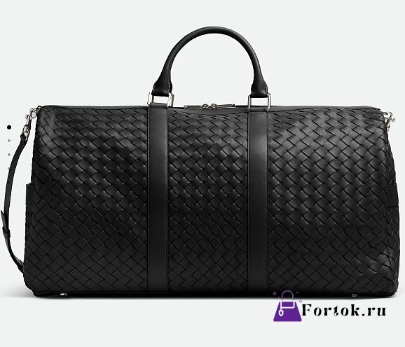 Fortok Bottega Veneta Large Intrecciato Duffle Black 34 x 62.5 x 26.5 cm - 1