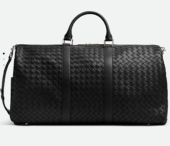 Fortok Bottega Veneta Large Intrecciato Duffle Black 34 x 62.5 x 26.5 cm