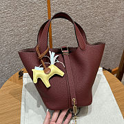 Fortok Hermes Picotin 3Q Bag Rouge 18*13*18cm - 1