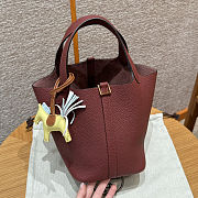 Fortok Hermes Picotin 3Q Bag Rouge 18*13*18cm - 3