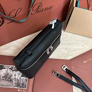 Fortok Loro Piana Extra Pocket L19 Ostrich Leather Blakc 19 x 11 x 6.5cm - 6