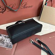 Fortok Loro Piana Extra Pocket L19 Ostrich Leather Blakc 19 x 11 x 6.5cm - 5