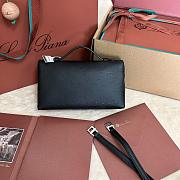 Fortok Loro Piana Extra Pocket L19 Ostrich Leather Blakc 19 x 11 x 6.5cm - 3