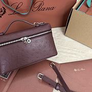 Fortok Loro Piana Extra Pocket L19 Ostrich Leather Rouge 19 x 11 x 6.5cm - 2