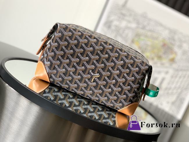 Fortok Goyard Boeing 25 Toilet Bag Brown 13 cm x 12 cm x 24 cm - 1