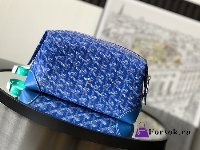 Fortok Goyard Boeing 25 Toilet Bag Blue 13 cm x 12 cm x 24 cm - 1