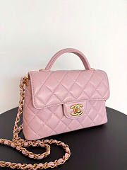 Fortok Chanel Flap Bag Pink 11.5 x 22 x 6 cm - 4