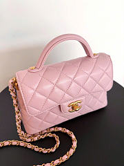 Fortok Chanel Flap Bag Pink 11.5 x 22 x 6 cm - 2