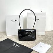 FORTOK TEEN CELINE JOSEPHINE bag IN PATENT CALFSKIN BLACK 18.5 x 13 x 5 CM - 4