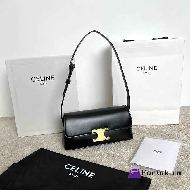 Fortok Celine Triomphe handbag Black 24x8x11.5cm - 1