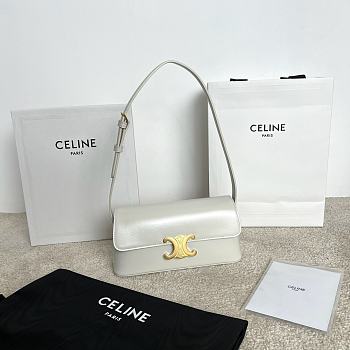 Fortok Celine Triomphe handbag White 24x8x11.5cm