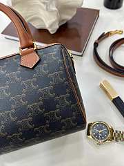 Fortok Celine MINI BOSTON IN Triomphe Canvas and calfskin 14 x 9.5 x 7.5 CM - 3
