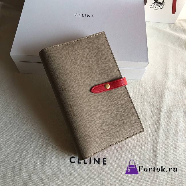 Fortok Celine Medium Strap Wallet Ebony 19cm - 1