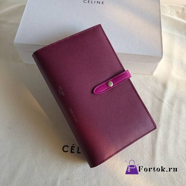 Fortok Celine Medium Strap Wallet Rouge 19cm - 1
