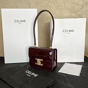 FORTOK CELINE Triomphe handbag IN PATENT CALFSKIN ROUGE 18.5 x 13 x 6 CM - 5