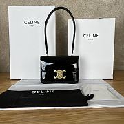FORTOK CELINE Triomphe handbag IN PATENT CALFSKIN BLACK 18.5 x 13 x 6 CM - 1