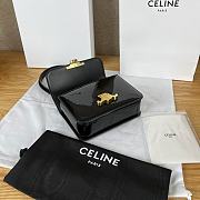 FORTOK CELINE Triomphe handbag IN PATENT CALFSKIN BLACK 18.5 x 13 x 6 CM - 6