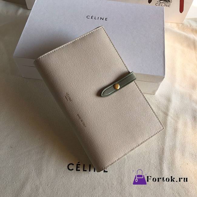 Fortok Celine Medium Strap Wallet Ebony 02 19cm - 1