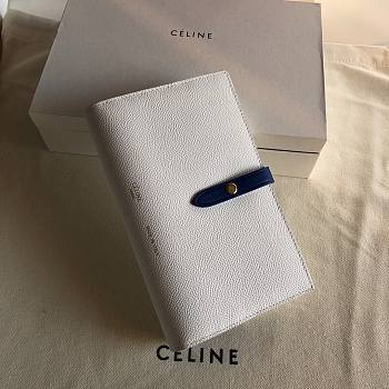 Fortok Celine Medium Strap Wallet White 19cm