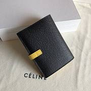 Fortok Celine Medium Strap Wallet Black Yellow 14cm - 5