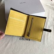 Fortok Celine Medium Strap Wallet Black Yellow 14cm - 3