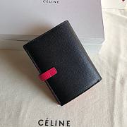 Fortok Celine Medium Strap Wallet Black Rouge 14cm - 4