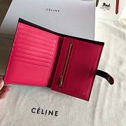 Fortok Celine Medium Strap Wallet Black Rouge 14cm - 2