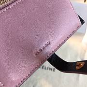 Fortok Celine Medium Strap Wallet Black Pink 14cm - 5