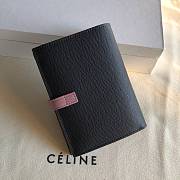 Fortok Celine Medium Strap Wallet Black Pink 14cm - 3