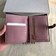 Fortok Celine Medium Strap Wallet Black Pink 14cm - 2