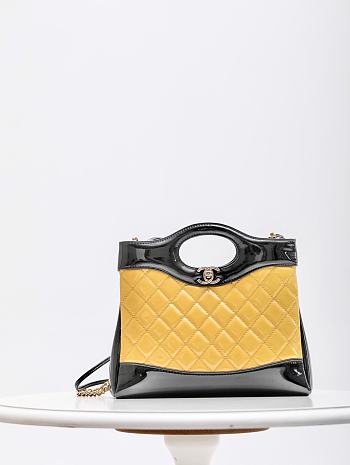 Fortok Chanel 31 Mini Bag Black and Yellow 23 cm