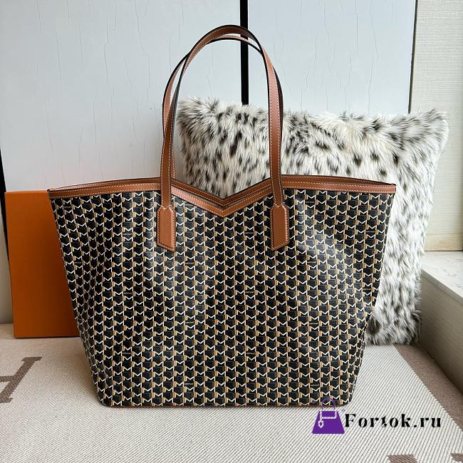 Fortok Moynat Canvas M Tote Bag Brown Large 53x33x17cm - 1