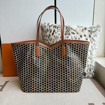 Fortok Moynat Canvas M Tote Bag Brown Large 53x33x17cm
